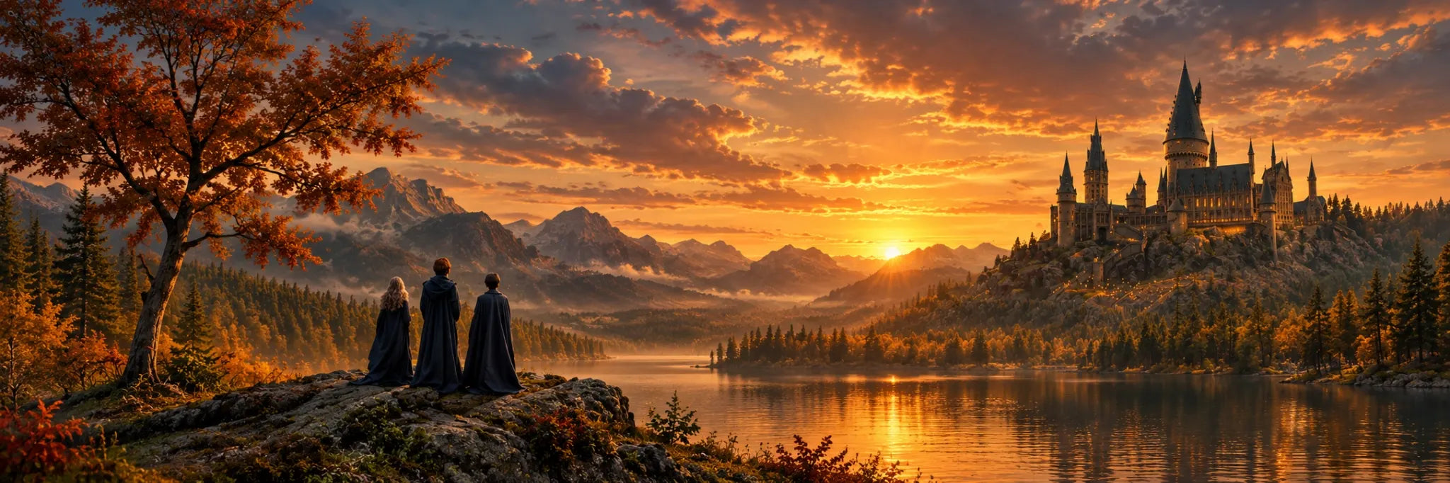 Golden fantasy landscape